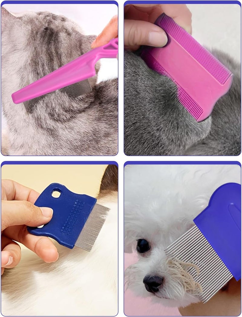 CAPHONT Flea Comb for Cats Dogs, 8 Pack Flea and Lice Grooming Comb Set for Cats, Pet Grooming Tools for Small, Medium & Large Pets (Pink & Blue) - Image 5
